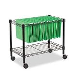 ALERA Single-Tier Rolling File Cart, 24w x 14d x 21h, Black