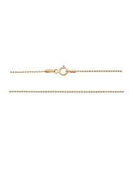14K Rose Gold - 22" 1.0 MM. Round Bead Necklace Gold Chain