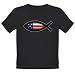 Artsmith, Inc. Organic Toddler T-Shirt Dark US Christian Fish Ichthys