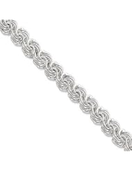 Sterling Silver 8inch Hollow Polished Fancy Link Bracelet QH353-8"
