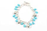 Turquoise Raindrop Sterling Silver Bracelet By Mauricio Serrano Jewelry