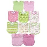 Koala Baby Girls 10-Pack Bib Set - Flowers and Birds