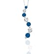 10K White Gold 1/4 ct. Alternating Blue and White Diamond "Journey of Love" Curve Pendant with Chain