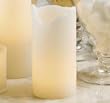 Battery Operated Flickering 4-in Melted Edge Pillar Candle