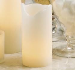 Flameless Melted Edge Wax Candle - 6" x 3"