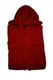 Produkt-Bild: Damen und Herren Microfaser SOFT FLEECE Bademantel mit Kaputze M in BORDEAUX