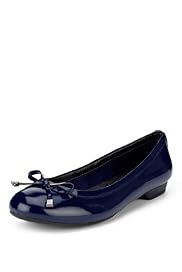 Footglove™ Fashion Freshfeet™ Leather Wide Fit Bow Pump Shoes with Insolia® Flex & Silver Technology