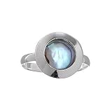 Sterling Silver Abalone Circle Ring Size 7