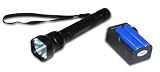 Buy 7.4V Xenon Tactical Flashlight with Two Li-Ion 18650 2200mAh batteries and Compact Charger