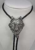 Diamondcut Pewter Wolf Bolo Tie