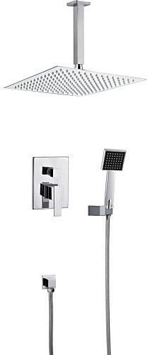 Ling@ Shower Tap 12'' Concealed Square Hot And Cold Mixer Shower Set 2 Way Ceiling Shower Kit