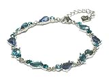 Austrian Crystal Flower Aqua Bracelet Fashion Jewelry