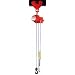 CM 7401A AirStar Roller Chain Air Hoist with Pull Cord Control and Hook Suspension, 1000 lbs Capacity, 10' Lift Height, 45 fpm Lift Speed, 48 SCFM, 90 psi