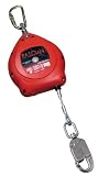 Miller MP20G-Z7/20FT Falcon 20-Foot Galvanized Rope Self-Retracting Lifeline with Tagline and Carabiner, Red