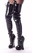8 Inch Sexy High Heel Thigh High Boot Platform Boots Fetish Exotic Black Patent Devious