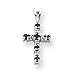 14k White Gold Diamond & Sapphire Cross