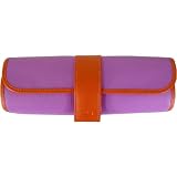 Review   / Maui Pink Pumpkin Baekgaard Vivid Bright Leather Jewelry Roll for travel - packed with features!