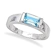 Emerald Cut Blue Topaz Ring