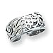 Sterling Silver Antiqued Floral Toe Ring