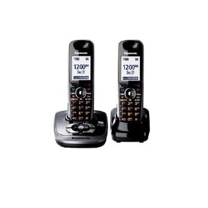 Panasonic KX-TG7532B DECT 6.0 PLUS Expandable Digital Cordless Phone with Answering System, Black, 2 Handsets