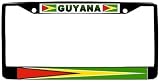 Guyana Guyanese Flag Black License Plate Frame Metal Holder