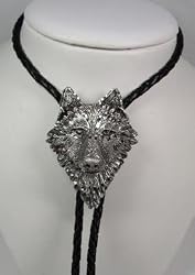 Diamondcut Pewter Wolf Bolo Tie
