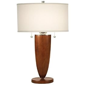 Kathy Ireland Deco Steel &amp; Wood Walnut Table Lamp