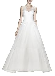A-line V-neck  Spring Summer Fall Sheer  Ball Gown Wedding Dress 