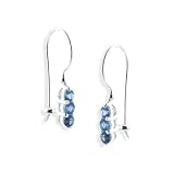 Small Genuine Tanzanite Sterling Silver Hook Earrings