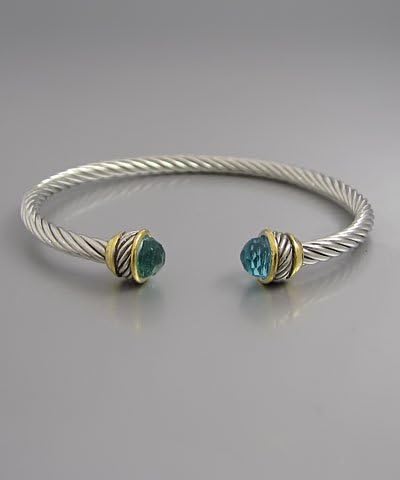 Cable Cuff Amethyst bangle