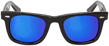 Retro male polarized sunglasses myopia can be equipped with reflective color film driving mirror sunglasses tide (Blue Lens)