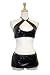 Exposed by Magic Silk Liquid Onyx Halter/Mini Skirt Set, Queen Size, Black