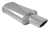 STREETPOWER Oval Muffler with 4.5 x 3 Oval Tip, Angle Cut, Rolled Edge - 2.5 inlet I.D.