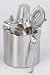ICE BUCKET WITH ACCESSORIES - 7 PIECE STAINLESS STEEL BARSET WITH SHAKER IN ICE BUCKET