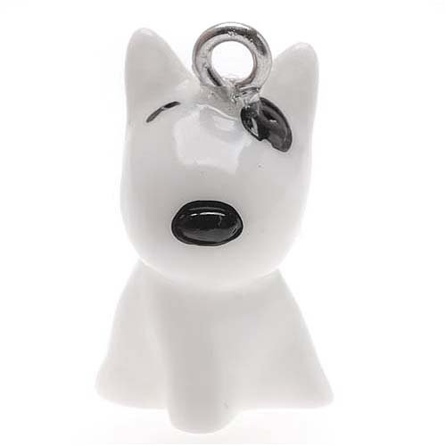 Hand Painted 3-D Seated Bull Terrier Puppy Dog 