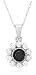 10k White Gold Black and White Diamond Flower Pendant (1 cttw)