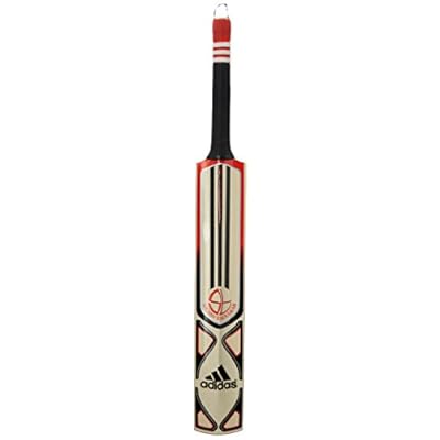 adidas Master Blaster Rookie Kashmir Willow Cricket Bat, Short handle (Poppy/Black/Silver)