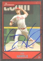 Cole Hamels, Philadelphia Phillies, 2007 Bowman Autographed Card
