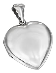 Sterling Silver High Polished Flat Heart Locket