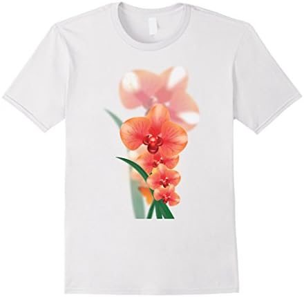 Men's Yellow and Orange Orchid Flowers Plant T-Shirt Tee DIY XL White