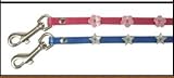 Designer Leather Dog Lead - Soho Retro Cobalt Blue / Silver Stars - 4' Lead