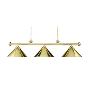 Casual Traditions Billiard Light Island Light in Polished Brass by Landmark Lighting