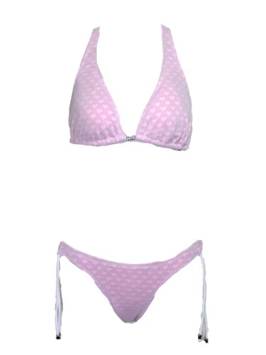 Guess Lilac Hearts Sparkle G Bikini w/Tunnel Sides L