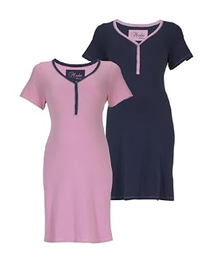 M2b Pink and Navy Nightshirts - 2pk