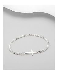 Cross Stretch Bracelet In 92.5 Sterling Silver