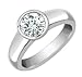 1.01 ct. I/SI1 GIA Certified Round Full Bezel Diamond Solitaire Ring in Platinum
