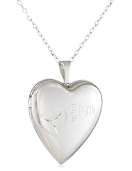 Momento Lockets Sterling Silver 0.01Ct Heart Shaped Locket Diamond Necklace