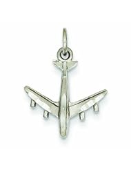 14K White Gold 3-D Airplane Charm