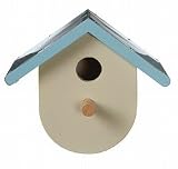 granta wooden bird house - blue roof