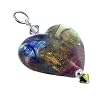 Made with Swarovski Elements� Heart Shaped Lamp work Foil Blass and Crystal .925 Sterling Silver 38mm x 25mm Charm Pendant